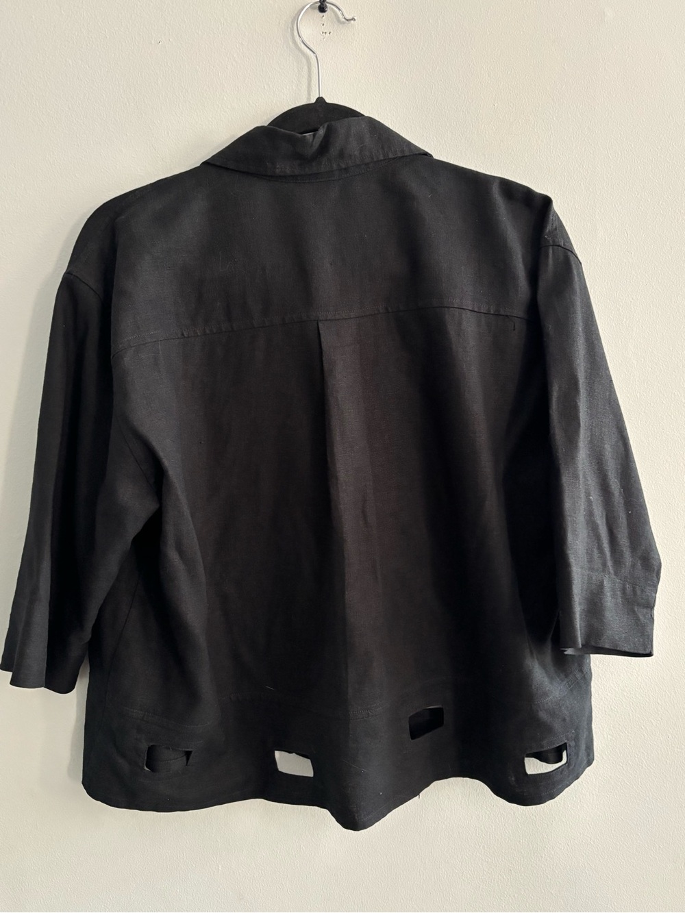 Tara Vao Black Lightweight Linen-Rayon Button Shirt Size Medium Women’s Classic - Picture 2 of 10